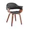 Armen Living Adalyn Black Faux Leather and Walnut Wood Dining Room Accent Chair LCADCHWABL - alternate 1